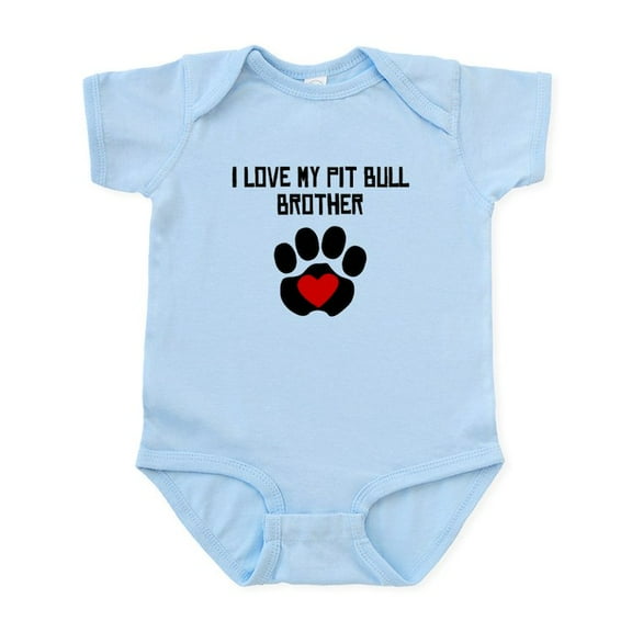 CafePress - I Love My Pit Bull Brother Body Suit - Baby Light Bodysuit, Size Newborn - 24 Months