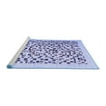 thumbnail image 2 of Ahgly Company Machine Washable Indoor Round Solid Blue Modern Area Rugs, 8' Round, 2 of 4