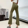 thumbnail image 2 of ZACPNCV Ladies' Solid Color Casual Elastic Waist Versatile Micro Flared Loose Yoga Casual Pants Olive Green, 2 of 5