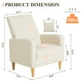 thumbnail image 6 of Single Sofa Armchair — Upholstered Lounge Seat with Removable Pillow and Sturdy Wood Legs, Beige, 6 of 9