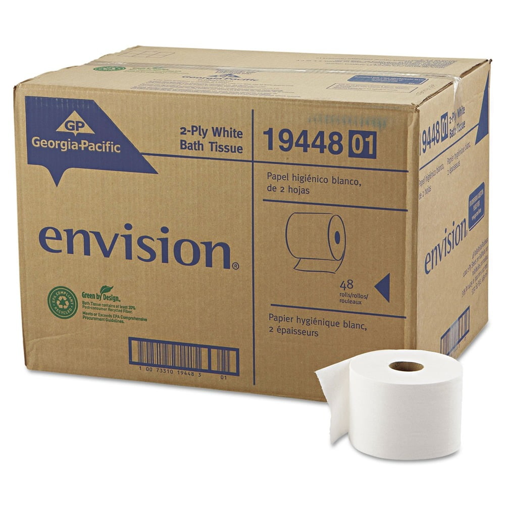 GP Envision® 2-Ply Embossed Bathroom Tissue White, 550 Sheets per Roll