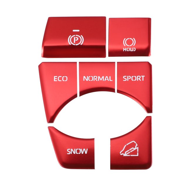 Unique Bargains Car Handbrake Drive Mode Button Cover Trim Decal Sticker para Toyota RAV4 2019-2022 Red (Juego de 7)