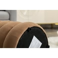 thumbnail image 4 of Round Ottoman Storage Box, Velvet Pouffe Footstool 18.5'' Padded Stool Seat, Wooden Frame Footrest Vanity Stool for Makeup Room Bedroom Living Room Balcony(Coffee), 4 of 9