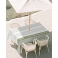 thumbnail image 3 of 60x120 Inch Outdoor Tablecloth with Umbrella Hole Zipper Rectangle Sage Green Stripe Rectangular Tablecloths Outside Waterproof Modern Rustic Horizontal Green Striped Patio Table Cover for Picnic, 3 of 8