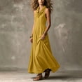 thumbnail image 5 of Asgosdo Women Summer Dresses Halter Sleeveless Solid Color Slim Fit Flowy Trendy Vacation Maxi Dress, 5 of 5