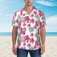 thumbnail image 4 of Balery Watercolor Flowers Print Men's Hawaiian Shirts Short Sleeve Beach Shirt Relaxed Fit Vacation Button Down Shirts-Medium, 4 of 9