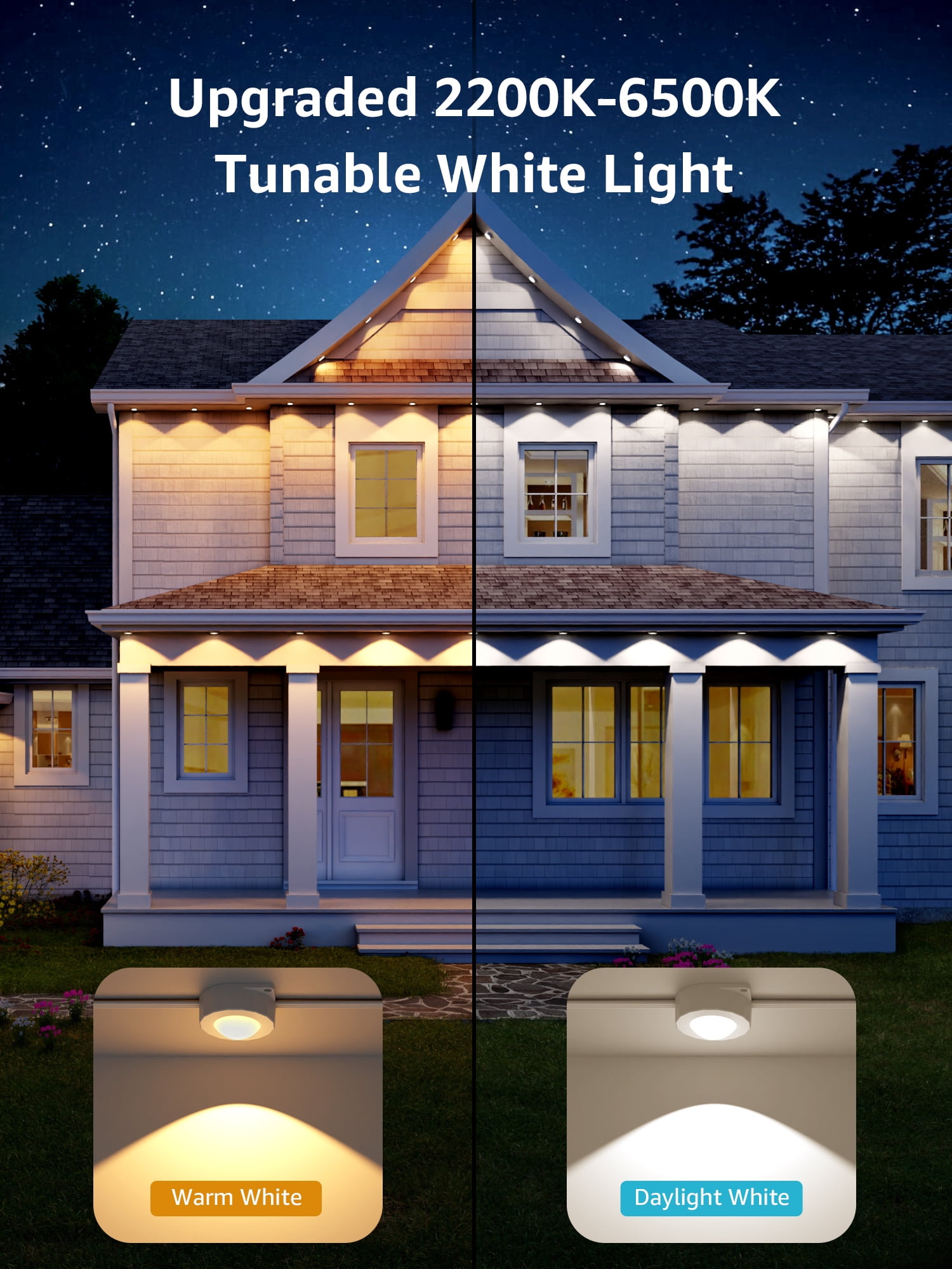 Lepro E1 AI Permanent Outdoor Lights 150FT, Smart RGB+IC Color Changing LED Eaves Lights APP Control Work with Alexa&Google Assistant (2.4 GHz WiFi), Waterproof for House, Halloween Christmas Decor
