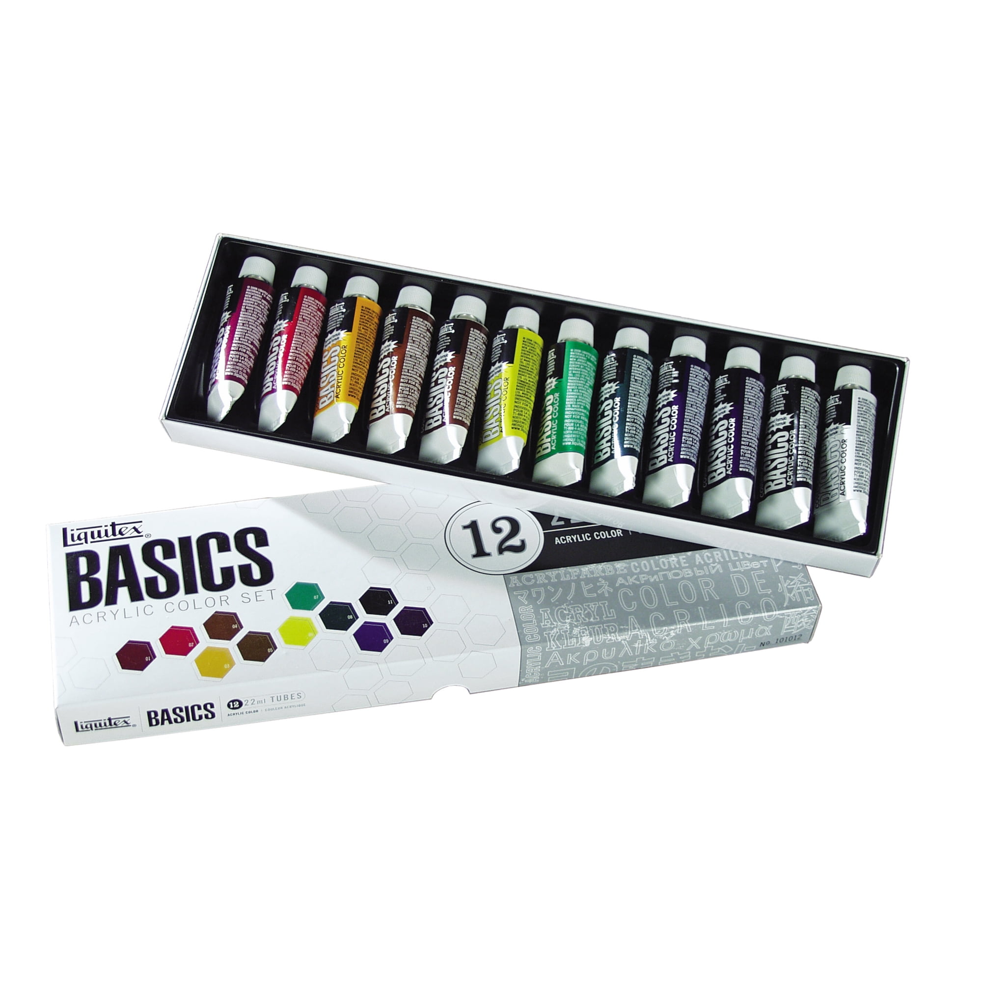 Liquitex BASICS Acrylic Color Clear Box Set, 22ml, 24-Colors