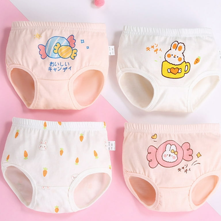Kids Toddler Baby Girls Boys Underpants Cartoon Underwear Cotton Briefs  Trunks 4PCS Underwear Girls 7 Girls Size 5t Underwear 