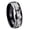 Black 2 Tone Polish Edge, variant on Etched Tribal Pattern Dome Gold Plated Tungsten Men Ring 10MM