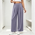 thumbnail image 2 of Kvture Chiffon Flowy Pleated Wide Leg Pant for Women Lightweight High Waist Trouser with Pockets Gray Pant S, 2 of 7