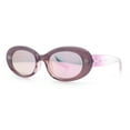 thumbnail image 5 of Womens Mod Fashion Round Oval Classy Beveled Frame Plastic Sunglasses Pink - Pink Mirror, 5 of 8