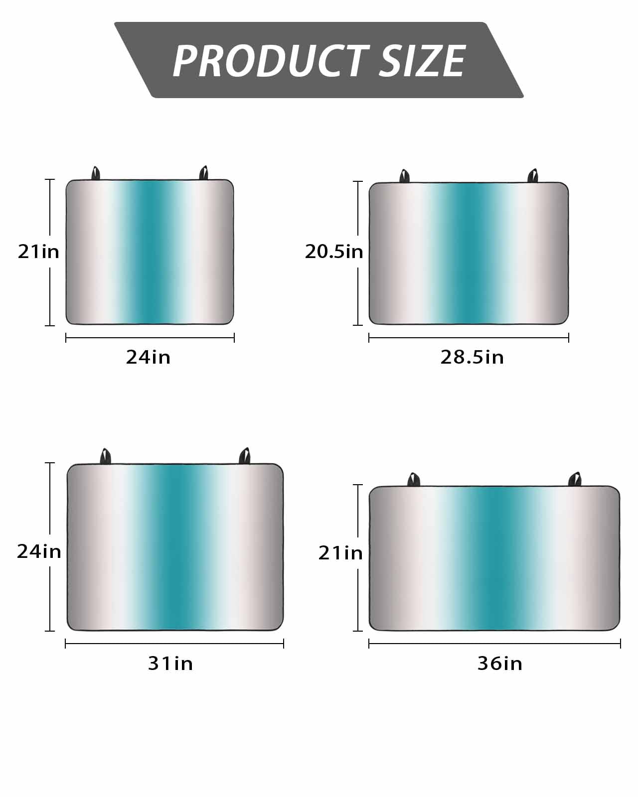 Stove Top Covers for Electric Stove, Turquoise Gray Ombre Glass Stovetop Cover Protector, Farmhouse Teal Gradient Modern Art Induction Cooktop Protector Oven Mat for Kitchen Countertop 36"x21"