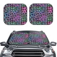 thumbnail image 2 of Naloa Rainbow Animal Skin 2 Piece Foldable Car Sun Shades, Car Windshield Sunshade, Front Window Sunshade for Car, Truck, SUV - Large, 2 of 7