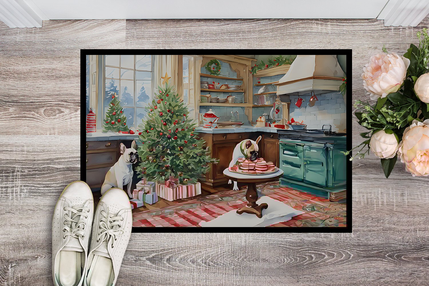 thumbnail image 3 of Carolines Treasures DAC3793MAT 18 x 27 in.  French Bulldog Christmas Cookies Doormat, 3 of 6