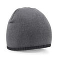 thumbnail image 2 of Beechfield  Two-Tone Knitted Winter Beanie Hat, 2 of 3