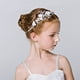 thumbnail image 2 of Tocado de flores blancas de princesa, vestido de pelo de perlas, accesorios para el cabello de boda de cristal nupcial para niñas, tocado de niña LingWen 1327533222426, 2 of 5