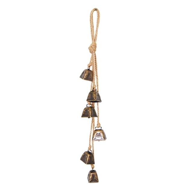 Leodye 1PCS Shabby Style Metal Cow Hanging Ornament - Christmas Rope Trumpet Decor -12.5IN