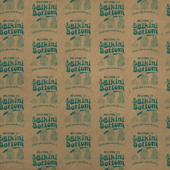 SpongeBob Bikini Bottom Welcome Premium Kraft Roll Gift Wrap Wrapping Paper