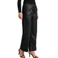 thumbnail image 4 of INSPIRE CHIC Women's Faux Leather Pants High Waist Straight Leg Pant Trousers with Pockets Party Outfit XS Black, 4 of 6
