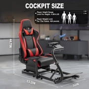 Marada Racing Simulator Cockpit with Game Seat Adjustable Fit for Logitech G25 G27 G29 G920 Racing Wheel Stand