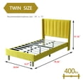 thumbnail image 4 of alazyhome Twin Size Upholstered Platform Bed Frame, Easy Assemble, Yellow, 4 of 7