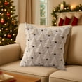 thumbnail image 2 of Cinvoph 18"x18" Christmas Plush Pillow Cover Snowflake Tree Throw Pillow Cases for Winter Xmas New Year, Soft Cushion Covers for Couch Sofa Bed Living Room Party Home Decoration Beige, 2 of 6