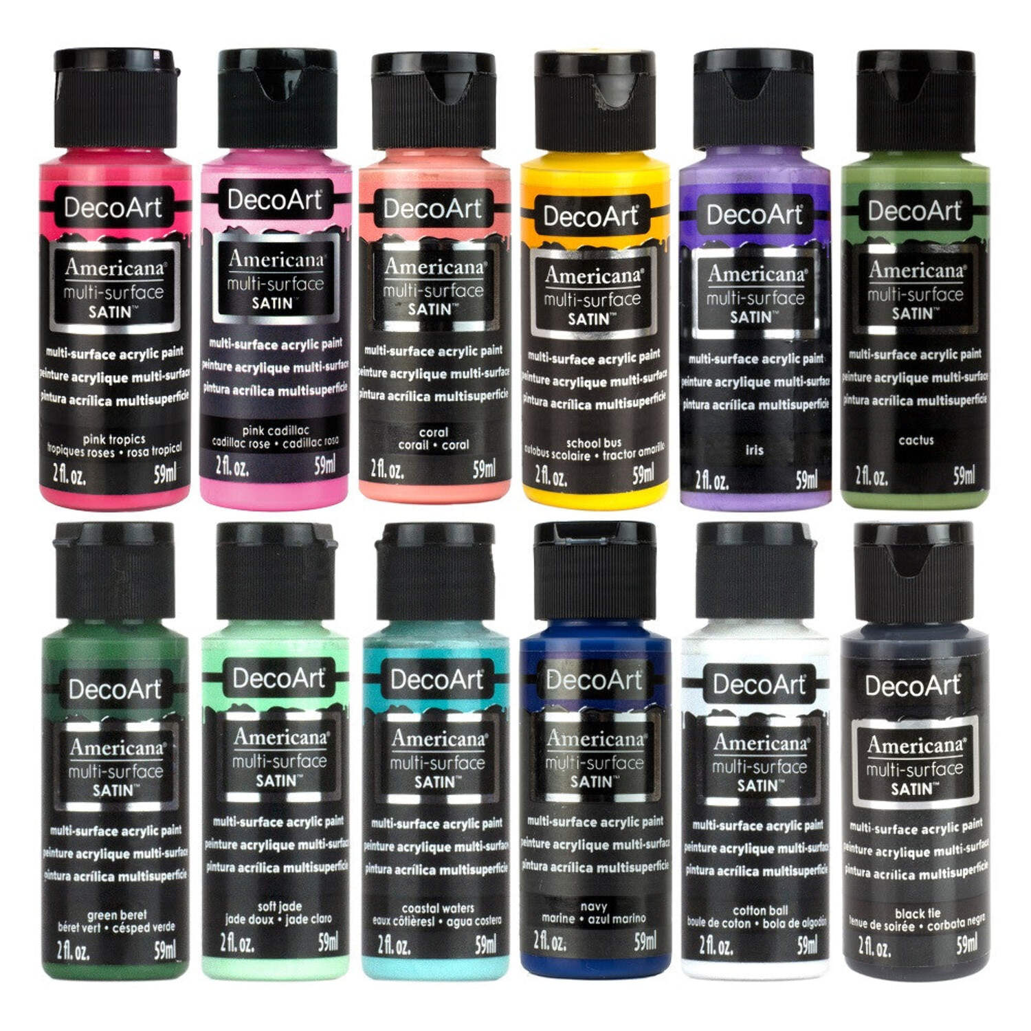 DecoArt Modern Floral Acrylic Paint Set – 12-Color Multi-Surface Kit