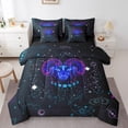 thumbnail image 1 of YST Aries Queen Size Comforter Set, 7-Piece, Hippie Nebula Bedding, Pink Galaxy, Queen, 1 of 4