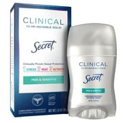 Secret, Clinical 72 HR Invisible Solid Deodorant, Free Sensitive , 1.6 Oz (45 G)