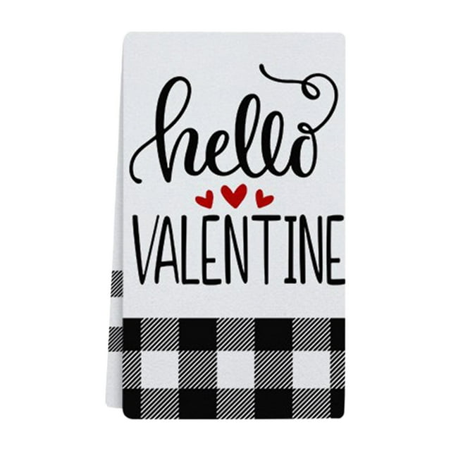 Tea Towels for Kitchen,Happy Valentines Day Kitchen Towels 23.6x15.8 Inch Drying Cloth, Tea Towel for Cooking and Baking