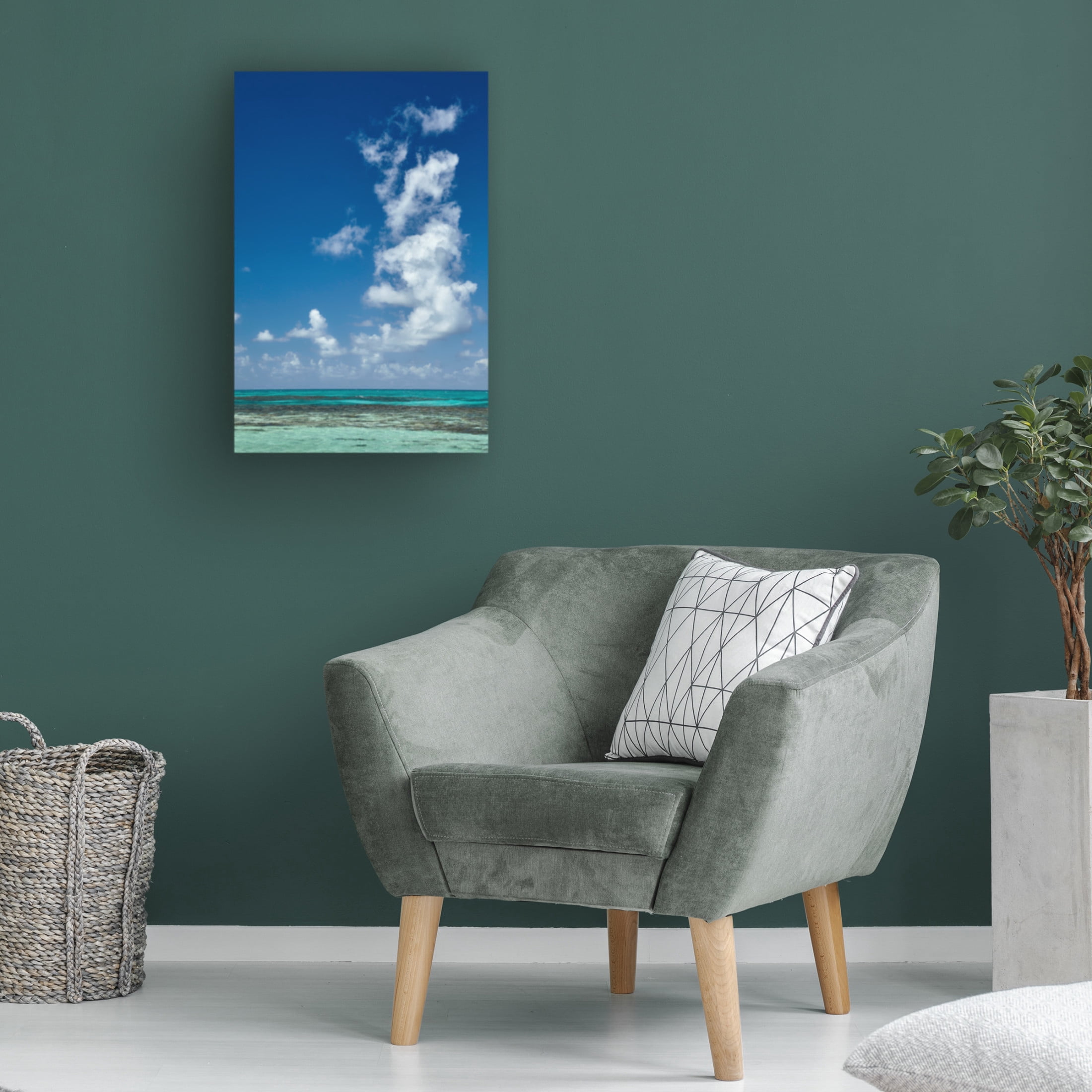 Canvas Wall Art - Kent Burkhardsmeier 'Coral Blue' Wall Art for Living Room, Bedroom, or Office Décor by Trademark Fine Art - 16 x 24 Inches