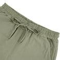 thumbnail image 4 of Mgmyaa Men's Linen Casual Board Shorts Classic Fit Drawstring Elastic Waist Shorts with Pockets, 4 of 8