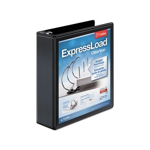 Cardinal ExpressLoad ClearVue Locking D-Ring Binder, 2' Cap, 11 x 8 1/2, Black