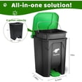 thumbnail image 2 of Dog Poop Trash Can Outside, 20L/5Gallon Dog Waste Trash Can with Lid, Pedal and Removable Inner Waste Bin, Pet Poop Bucket with 100 Bags, Green, 2 of 14