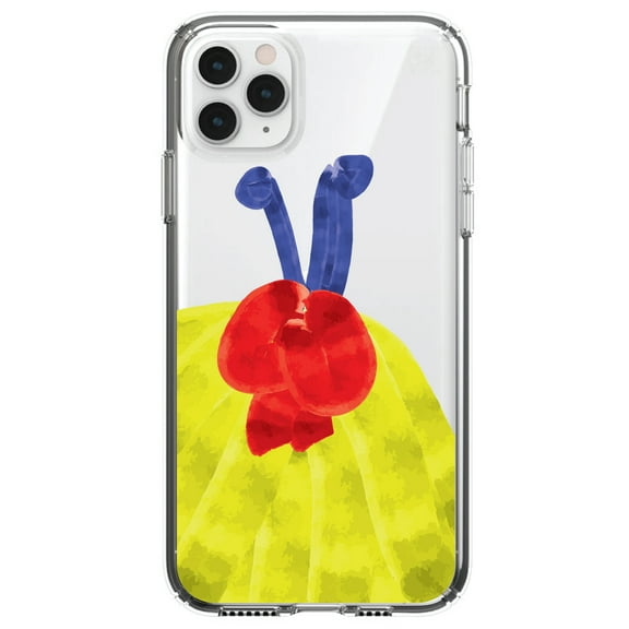 DistinctInk Clear Shockproof Hybrid Case for iPhone 12 / 12 PRO (6.1" Screen) - TPU Bumper, Acrylic Back, Tempered Glass Screen Protector - Princess Dress - Yellow , Blue , Red