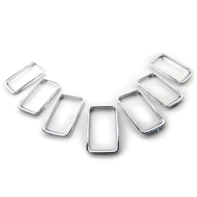 7 piezas Front Grille Grill Accesorios ABS Cover de reemplazo Galvanizar Cola Parrilla delantera