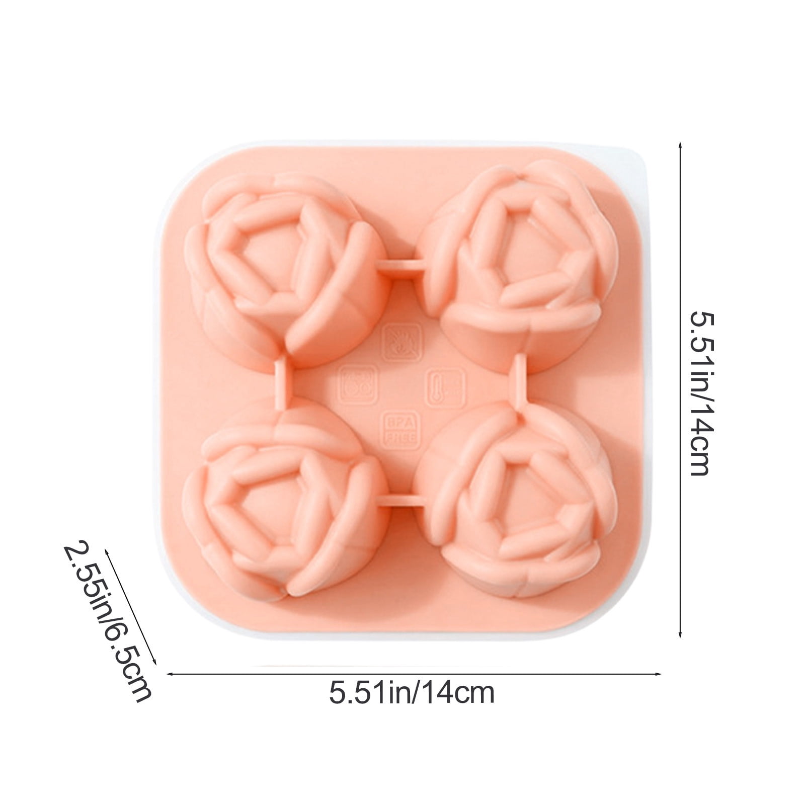 Werulen Flower Shape Silicone Ice Mold Flexible Reusable Easy Release Clean,Household Kitchen Freezer Drink Beverage Making,Ice Tray Mold,Ice Making Box,Kitchen Freezer Accessory