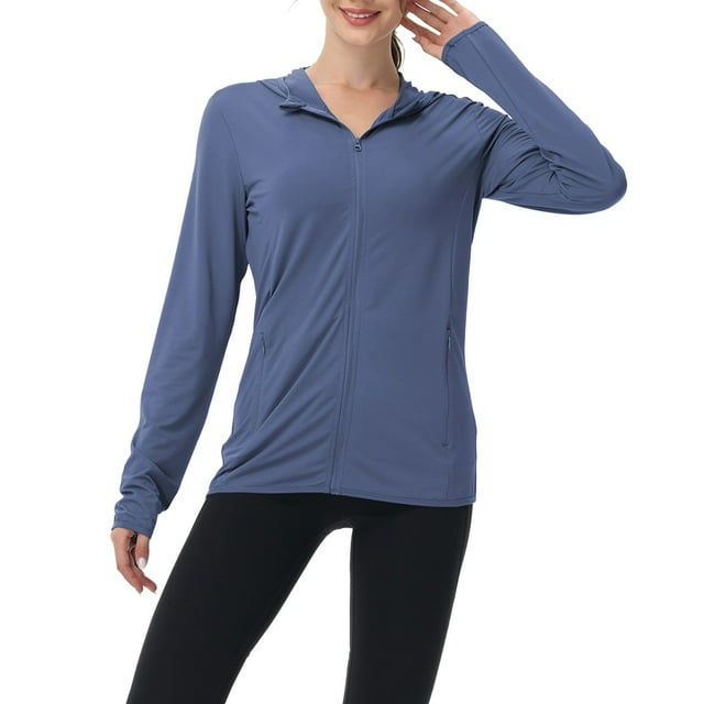 Veste d'Été Légère pour Femmes à Manches Longues, Protection Extérieure, avec Capuche, Coupe-Vent Décontractée pour Voyage Quotidien