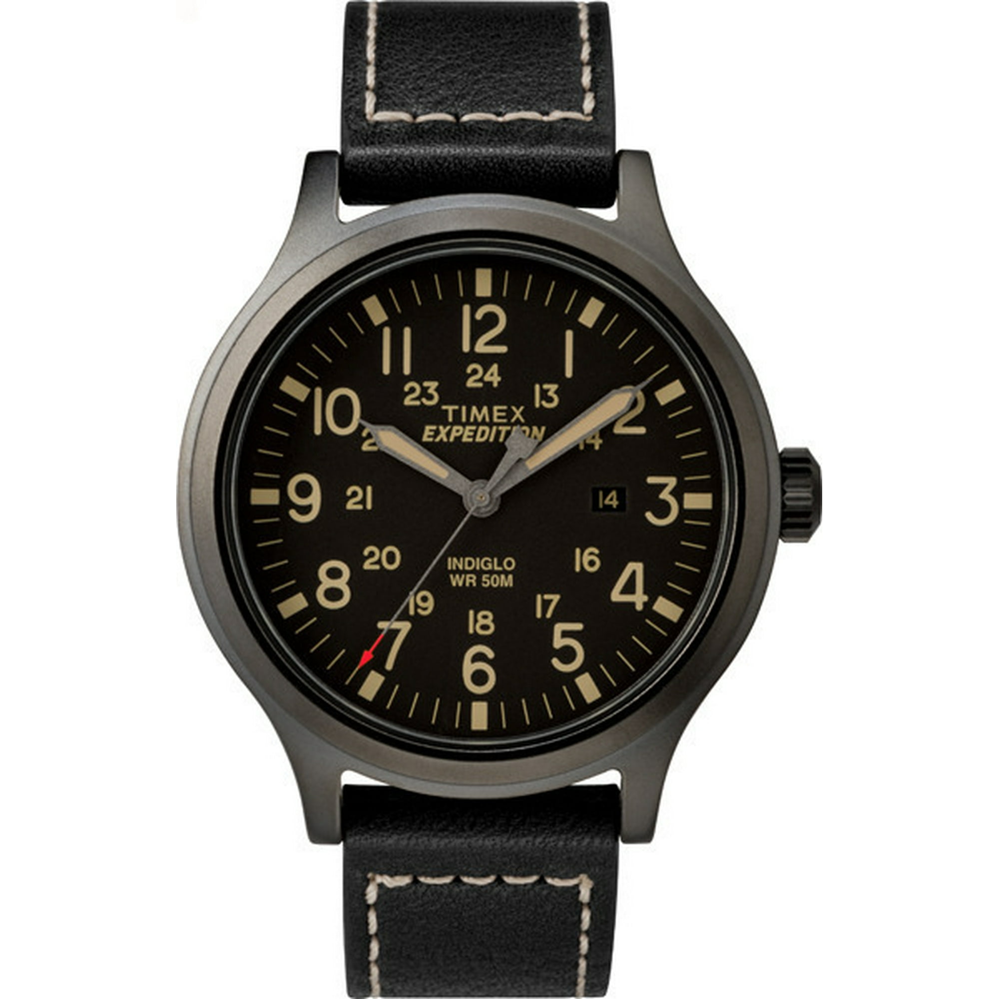 ◆Discovery EXPEDITION◆ Like Air Mathis Messenger BLACK DXM Timex Men's Expedition Scout 43mm Leather Strap |Black