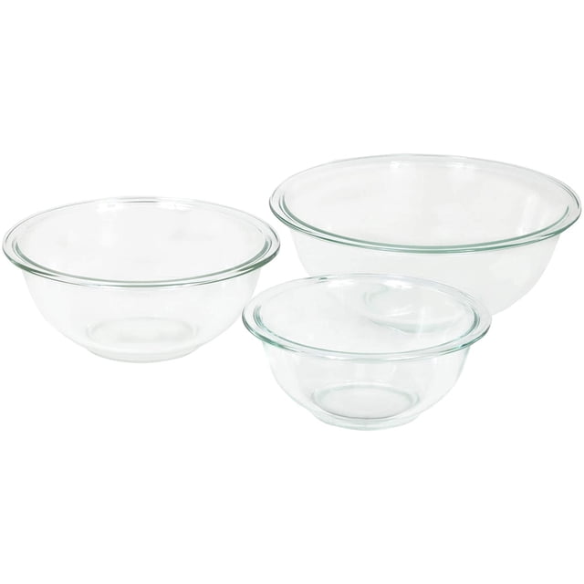 Juego de tazon mezclador de vidrio Pyrex 3 piezas