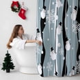thumbnail image 5 of Christmas Winter Snowman Bathroom Shower Curtain Snowflakes Black Blue Striped Waterproof Washable Shower Curtains for Bathtub Bath Decor with Grommets and Hook 72 X 72 Inch, 5 of 8