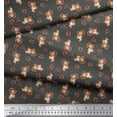 thumbnail image 3 of Soimoi Grey Poly Georgette Fabric Heart & Cute Monkey Kids Fabric Prints By Yard 52 Inch Wide, 3 of 3