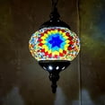 thumbnail image 4 of Lámpara De Fijación Linterna Lámpara turca marroquí de mosaico, farol, decoración cableada (C), 4 of 7
