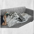 thumbnail image 6 of Hunting Soft Flannel Fleece Throw Blanket, Hunting and Fishing in Vintage Emblem Design Antler Horns Mallard Pine Tree, Cozy Plush for Indoor and Outdoor Use, 60" x 80", Black and White, by Ambesonne, 6 of 6