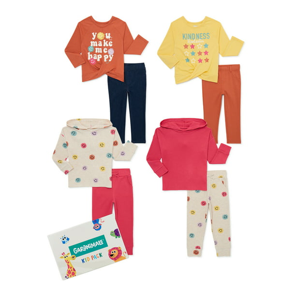Garanimals and Toddler Girl Mix and Match Outfits Kid-Pack, 8-Piece, Sizes 12M-5T - Walmart.com