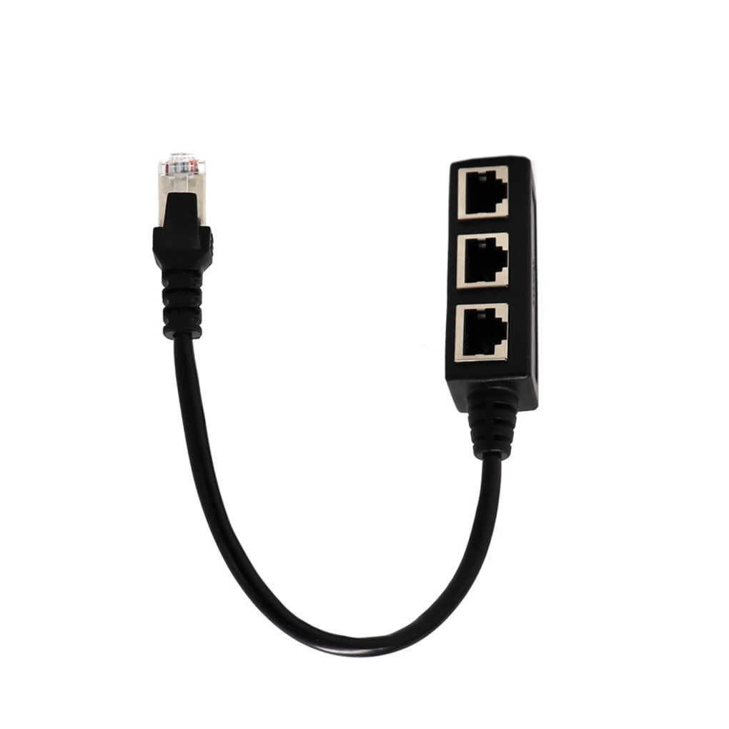 Cable Length: 1m, Color: 1to2 Splitter Cable Computer Cables RJ45 1 to 3 Female Port Socket Network LAN Cable Splitter Ethernet Cord Extender Adapter Connector Computer Accessories 