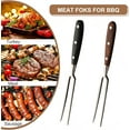 thumbnail image 2 of Bxaolu 2 Pieces Carving Fork for Meat 12 Inch Kitchen Stainless Steel Serving Cooking with Wood Handle, Xmas Party Barbecue BBQ Fork, Black, 2 of 7