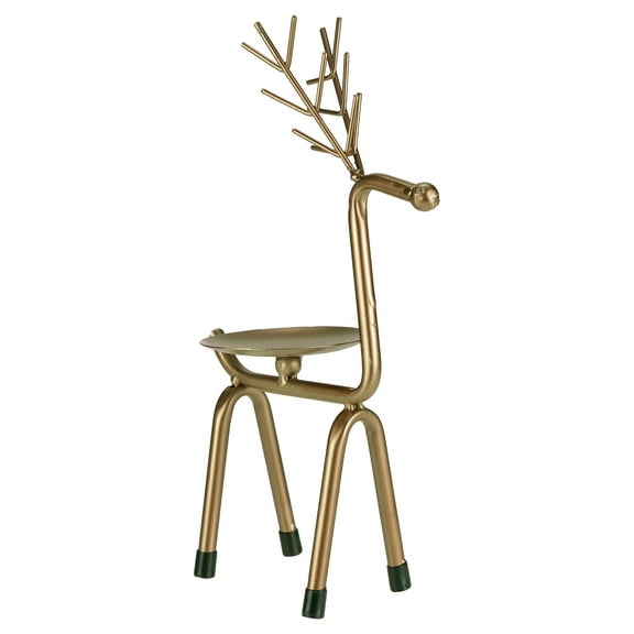 Northlight 10.25" Small Bronze Reindeer Christmas Pillar Candle Holder