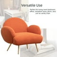 thumbnail image 3 of ALEAVIC Modern Accent Chair Reading Chair Upholstered Sherpa Armchair, Orange, 3 of 8